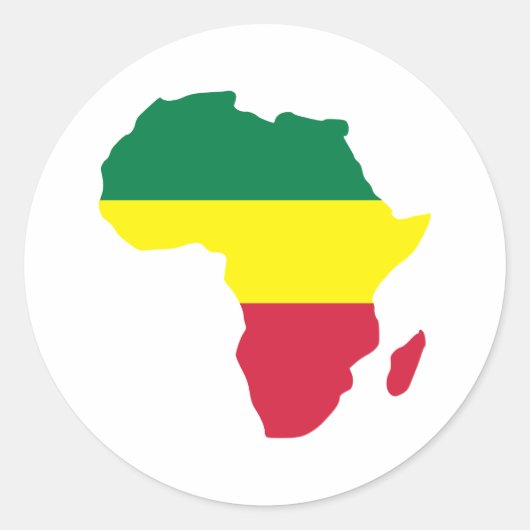Afrika Reggae Ronde Sticker (Voorkant)