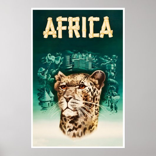 Afrika Reisposter Afrikaanse Kunst Airline Print (Voorkant)