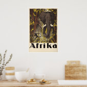 Afrika Reisposter Afrikaanse Kunst Jungle Olifant Poster (Keuken)