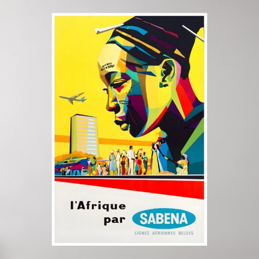 Afrika Reisposter Afrikaanse Kunst Sabena Print (Voorkant)