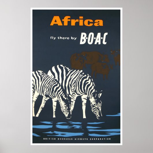 Afrika Reisposter Afrikaanse Safari Kunst Retro Pr Poster (Voorkant)