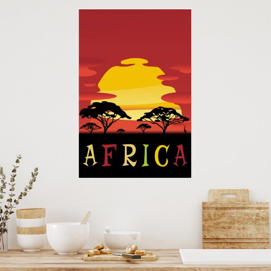 Afrika, reisposter poster (Keuken)