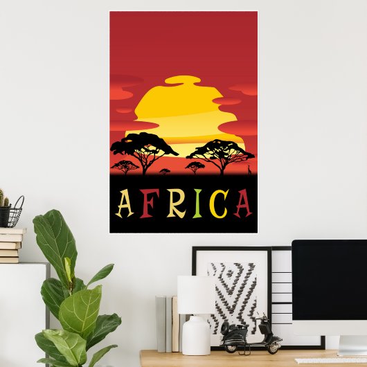 Afrika, reisposter poster (Thuiskantoor)
