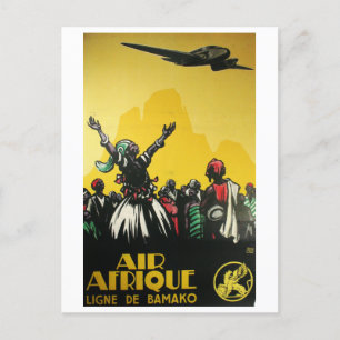 Afrika, reizen door de lucht, Vintage Briefkaart