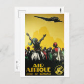 Afrika, reizen door de lucht, Vintage Briefkaart (Voorkant / Achterkant)