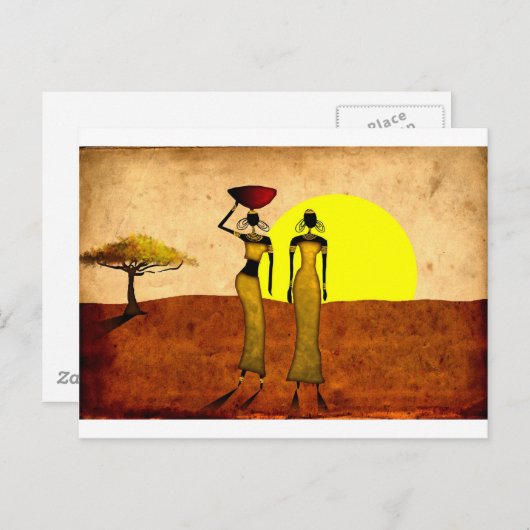 Afrika retro  cadeaus 24 briefkaart (Voorkant / Achterkant)