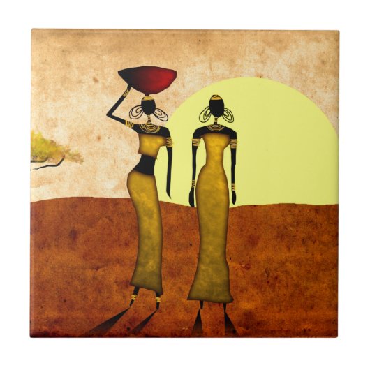 Afrika retro  cadeaus 24 tegeltje (Voorkant)