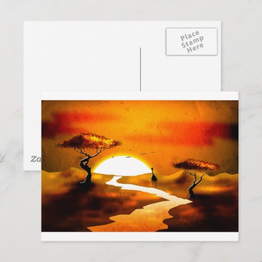 Afrika retro  geschenken 13 briefkaart (Voorkant / Achterkant)