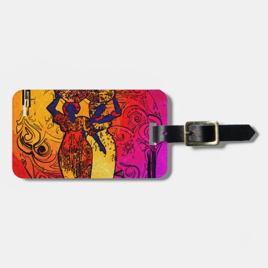 Afrika retro geschenken bagagelabel (Voorkant horizontaal)