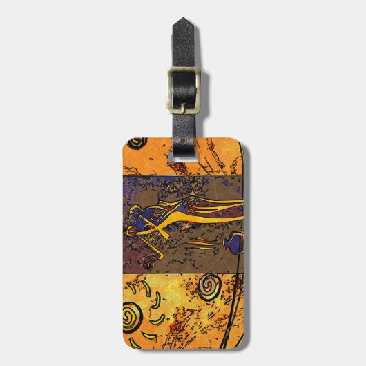 Afrika retro  geschenken bagagelabel (Voorkant verticaal)