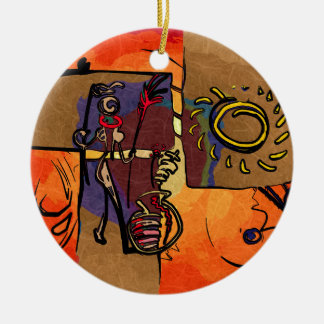 Afrika retro geschenken keramisch ornament