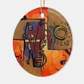 Afrika retro geschenken keramisch ornament (Links)