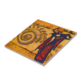 Afrika retro  geschenken tegeltje (Zijkant)