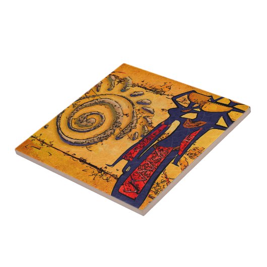Afrika retro  geschenken tegeltje (Zijkant)