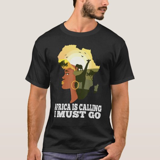 Afrika roept het Afrikaanse continent in kaart T-shirt (Voorkant)