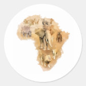 Afrika Ronde Sticker (Voorkant)