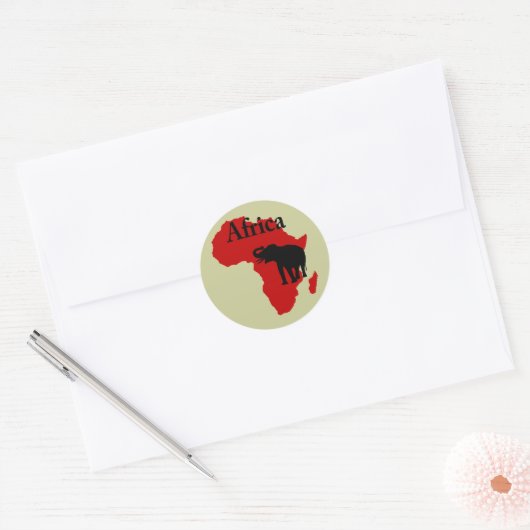 Afrika Ronde Sticker (Envelop)