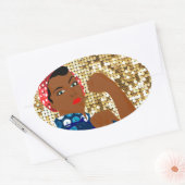 afrika rosie de riveter ovale sticker (Envelop)