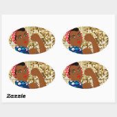 afrika rosie de riveter ovale sticker (Vel)