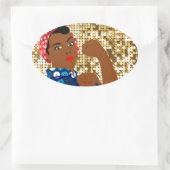 afrika rosie de riveter ovale sticker (Tas)