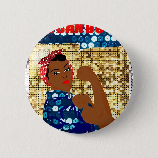 afrika rosie de riveter ronde button 5,7 cm (Voorkant)