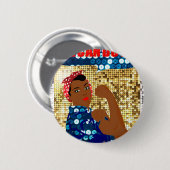 afrika rosie de riveter ronde button 5,7 cm (Voorkant /achterkant)
