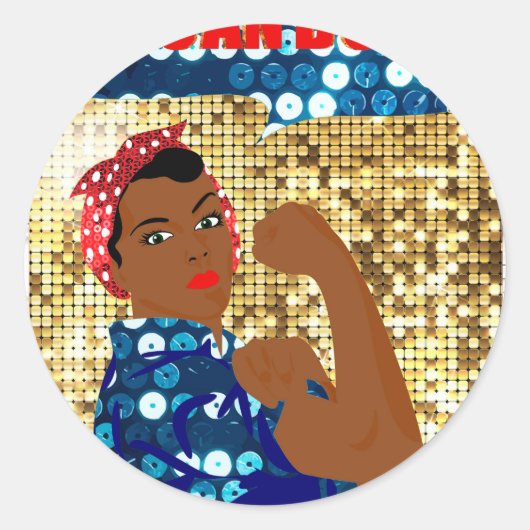 afrika rosie de riveter ronde sticker (Voorkant)
