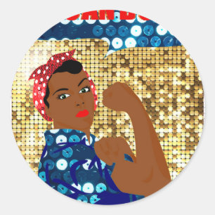 afrika rosie de riveter ronde sticker