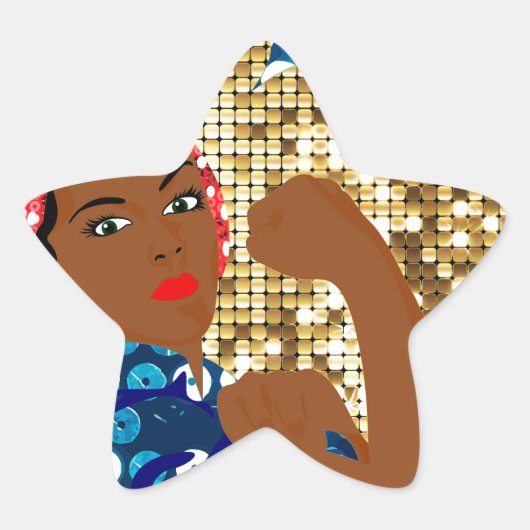 afrika rosie de riveter ster sticker (Voorkant)