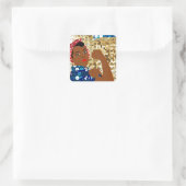 afrika rosie de riveter vierkante sticker (Tas)