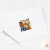 afrika rosie de riveter vierkante sticker (Envelop)