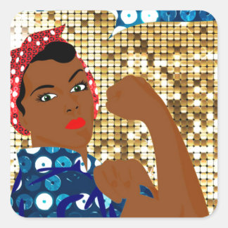 afrika rosie de riveter vierkante sticker