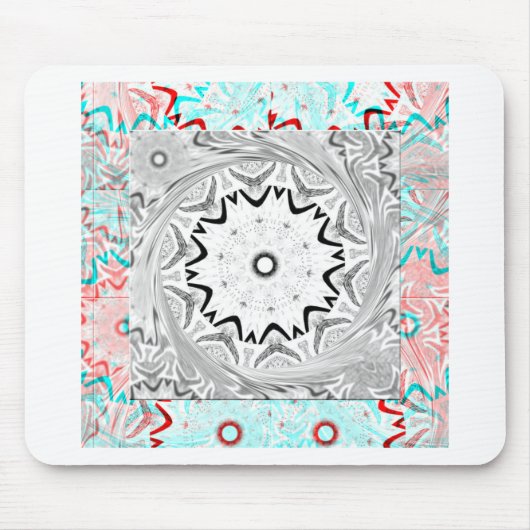 Afrika Roze Cyan geometrie Muismat (Voorkant)