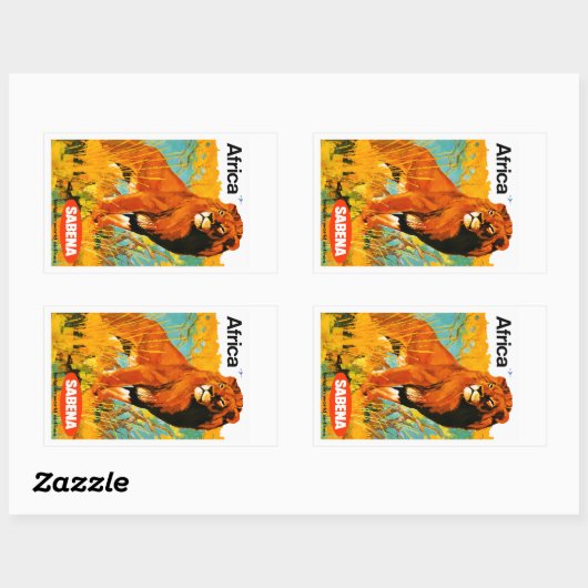 Afrika ~ Sabena Rechthoekige Sticker (Vel)