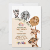 Afrika Safari Baby shower Uitnodiging (Voorkant)