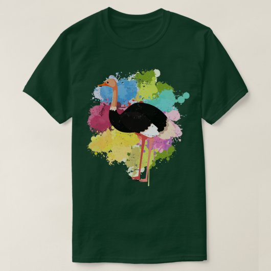 Afrika Safari Bird Ostrich T-shirt (Design voorkant)