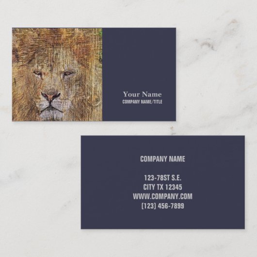 Afrika safari dieren in het wild majestueuze leeuw visitekaartje (Voorkant / Achterkant)