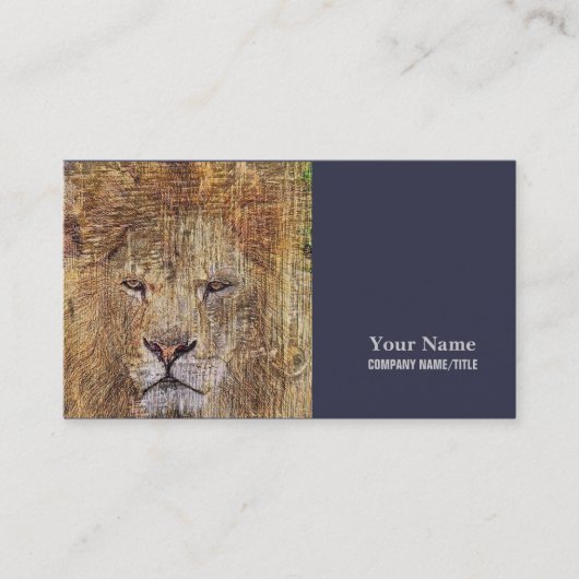 Afrika safari dieren in het wild majestueuze leeuw visitekaartje (Voorkant)