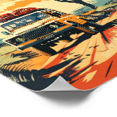 Afrika Safari Poster Kunstprint, Vintage Retro Lan (Hoek)