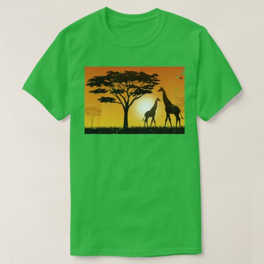 Afrika Safari Savannah Giraffe T-shirt (Design voorkant)