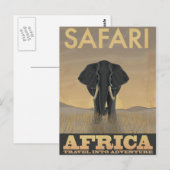 Afrika Safari vintage reisposter Briefkaart (Voorkant / Achterkant)