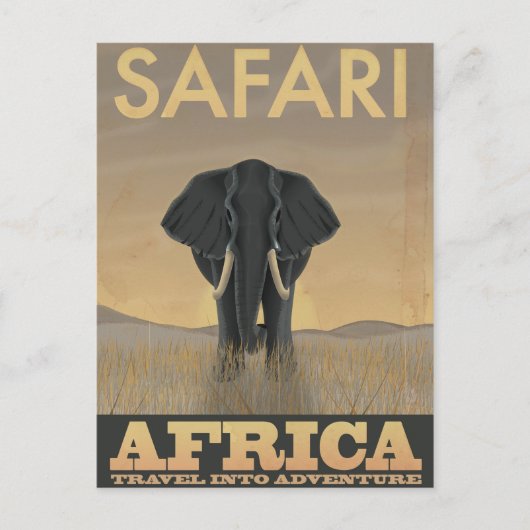 Afrika Safari vintage reisposter Briefkaart (Voorkant)