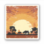 Afrika Savanna Rhino redt de Zwarte Rijn. Als u Sticker (Voorkant)