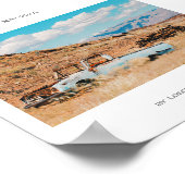 Afrika Savannah Grass Car Mountains Namibië Poster (Hoek)