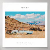 Afrika Savannah Grass Car Mountains Namibië Poster (Voorkant)