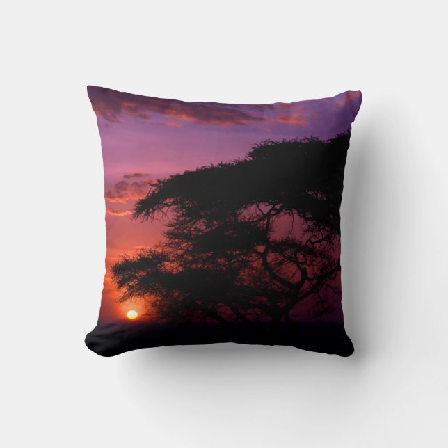 AFRIKA: Serengeti Sunset decorative pillow Kussen (Voorkant)