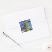 Afrika, Seychellen, La Digue-eiland. Graniet 2 Vierkante Sticker (Envelop)