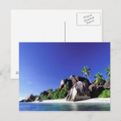 Afrika, Seychellen, La Digue eiland. Graniet 3 Briefkaart (Voorkant / Achterkant)