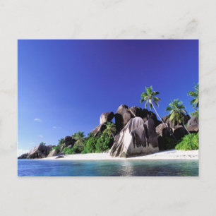 Afrika, Seychellen, La Digue eiland. Graniet 3 Briefkaart