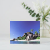 Afrika, Seychellen, La Digue eiland. Graniet 3 Briefkaart (Staand voorkant)